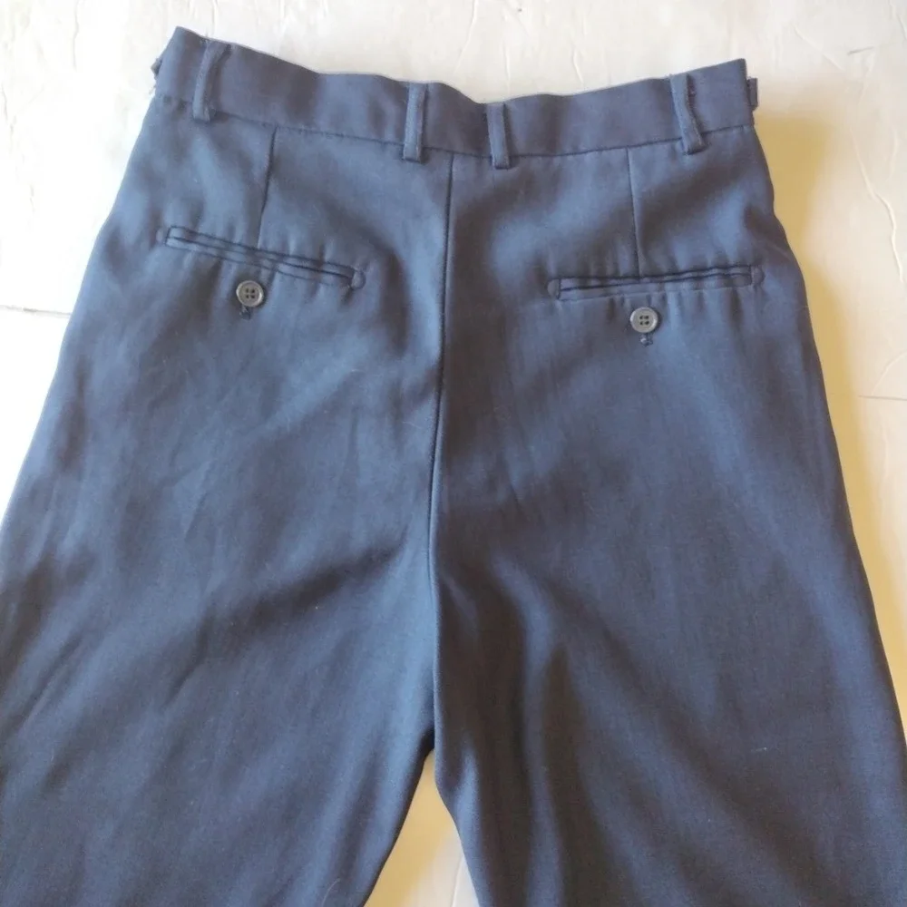 Tazio Pants Boy 18 Navy Casual Dress Pants Formal Flat Front Party Casual Pocket